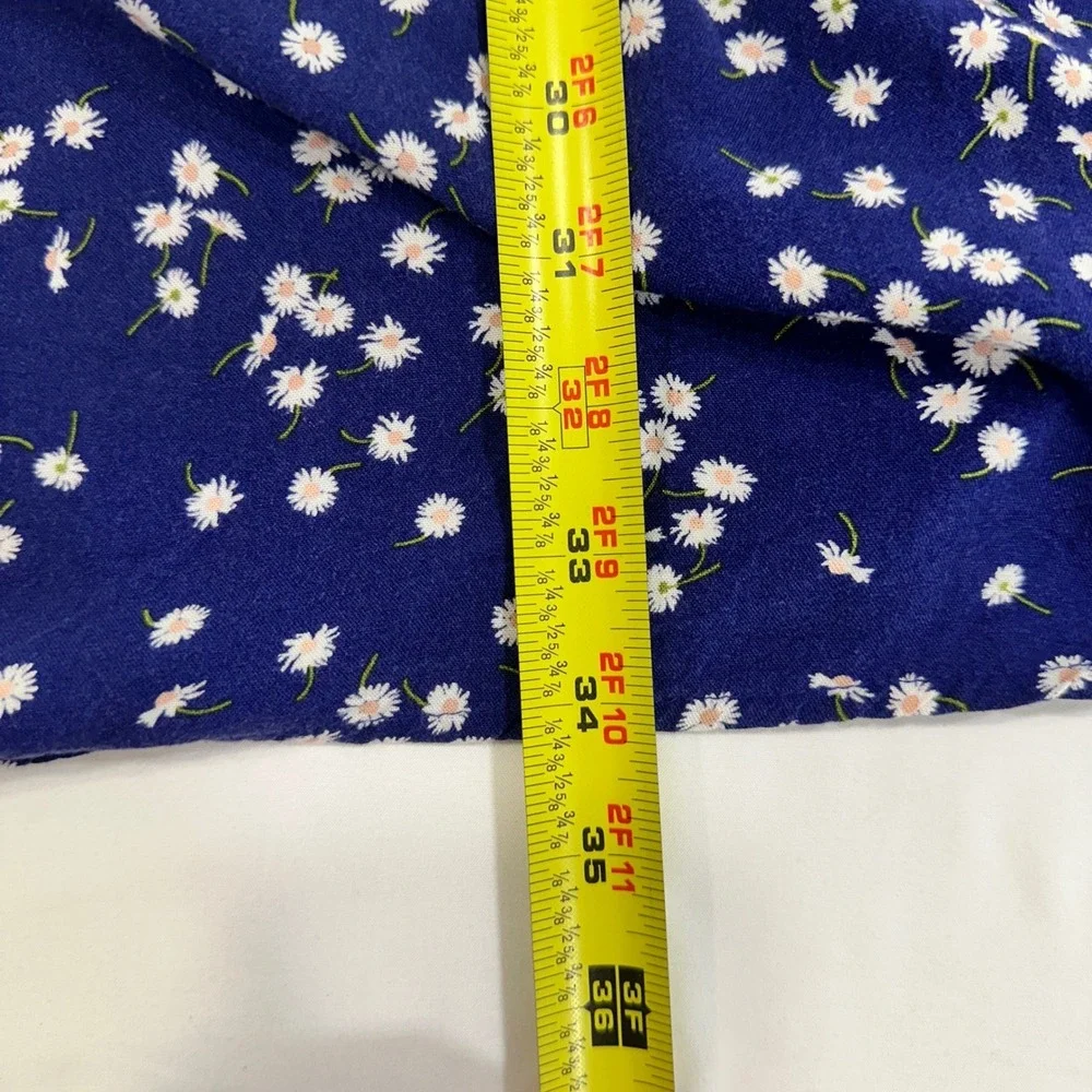 LCW Girls Daisy Floral Tiered Dress 9-10Y Navy Blue‎ Puff Sleeve | Cottagecore